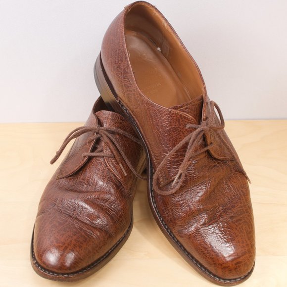 [SOLD] VTG Dack's Shoe Men's 10F Kudu Brown Derby 🇨🇦 Round Toe EUC - Picture 1 of 8
